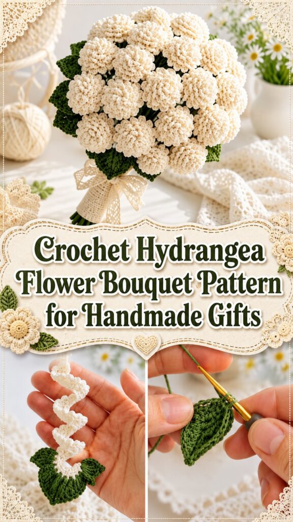 Crochet Hydrangea Flower Bouquet Pattern for Handmade Gifts