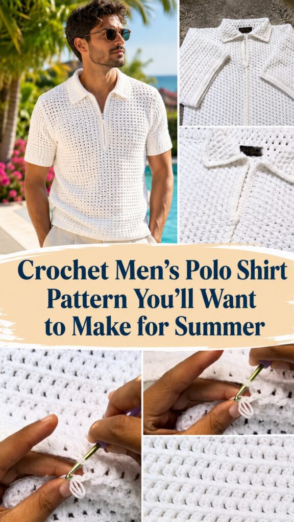 Crochet Men’s Polo Shirt Pattern You’ll Want to Make for Summer