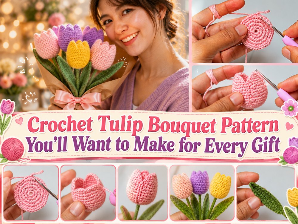 Crochet Tulip Bouquet Pattern You’ll Want to Make for Every Gift