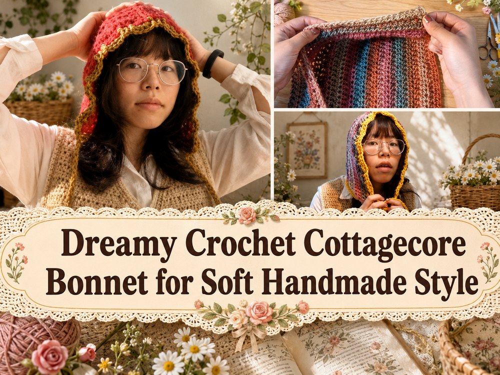 Dreamy Crochet Cottagecore Bonnet for Soft Handmade Style