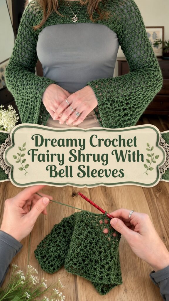 Dreamy Crochet Fairy Shrug With Bell Sleeves