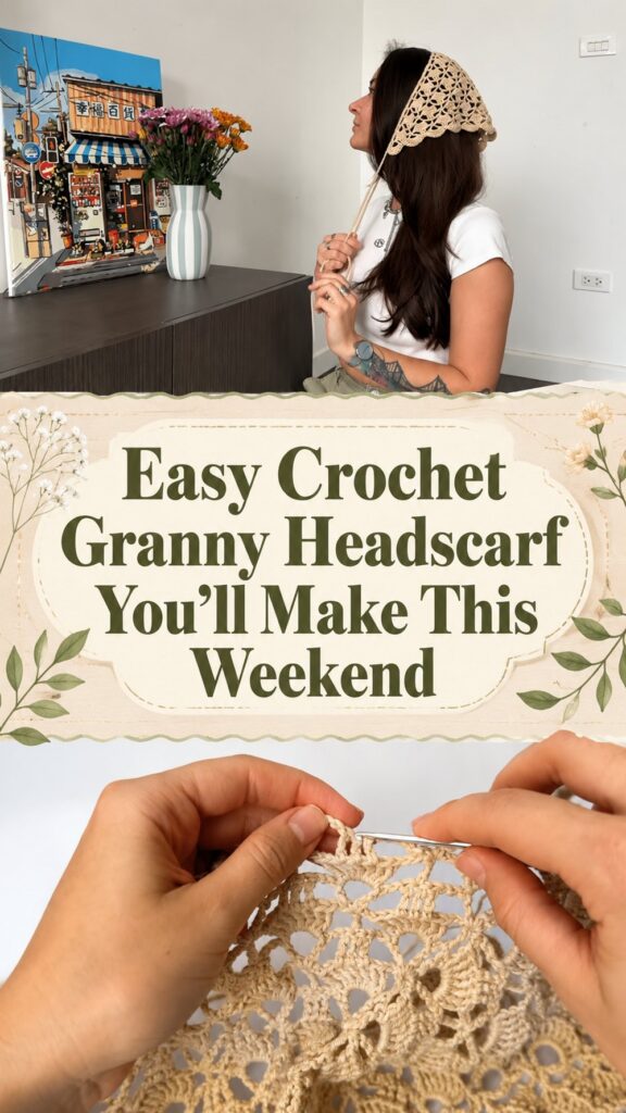 Easy Crochet Granny Headscarf You’ll Make This Weekend