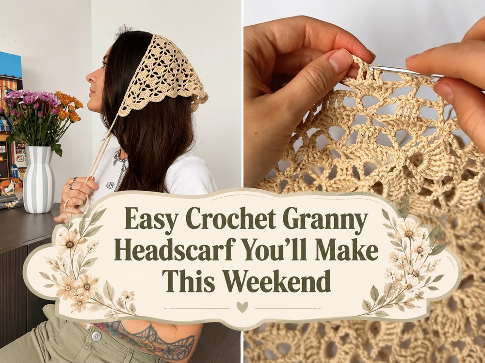 Easy Crochet Granny Headscarf You’ll Make This Weekend
