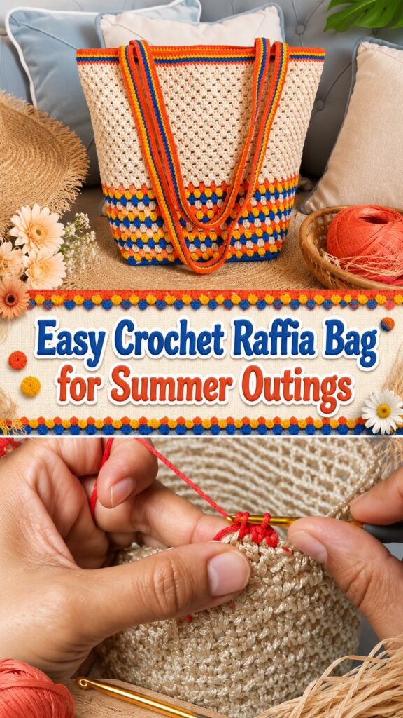 Easy Crochet Raffia Bag for Summer Outings