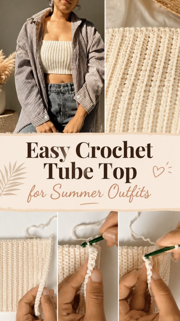Easy Crochet Tube Top for Summer Outfits