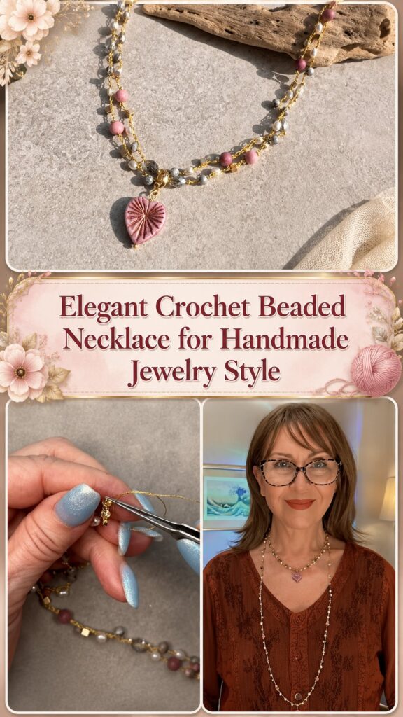 Elegant Crochet Beaded Necklace for Handmade Jewelry Style