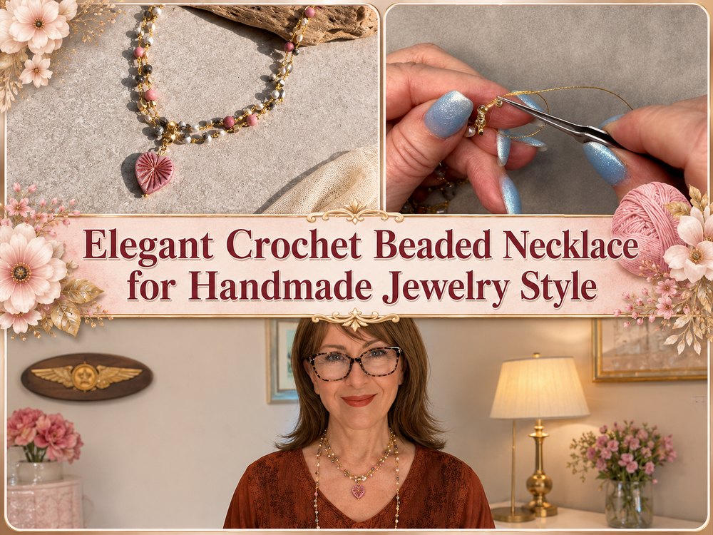Elegant Crochet Beaded Necklace for Handmade Jewelry Style
