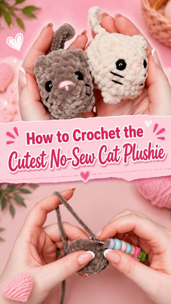 How to Crochet the Cutest No-Sew Cat Plushie