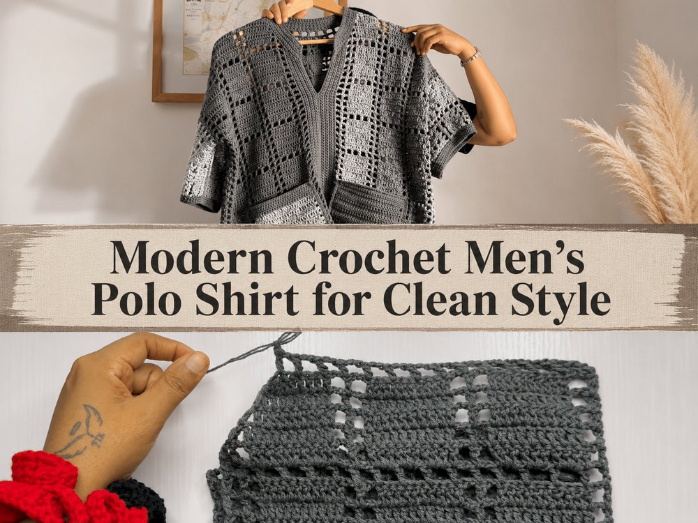 Modern Crochet Men’s Polo Shirt for Clean Style