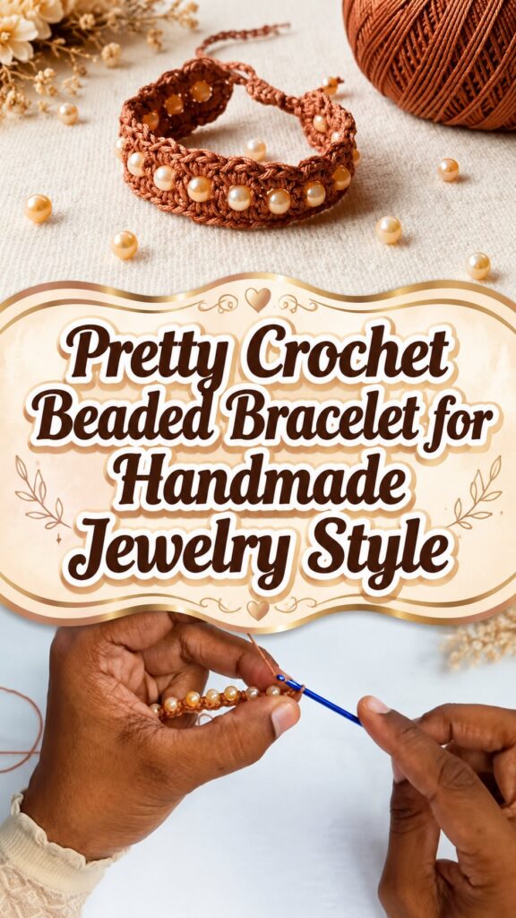 Pretty Crochet Beaded Bracelet for Handmade Jewelry Style