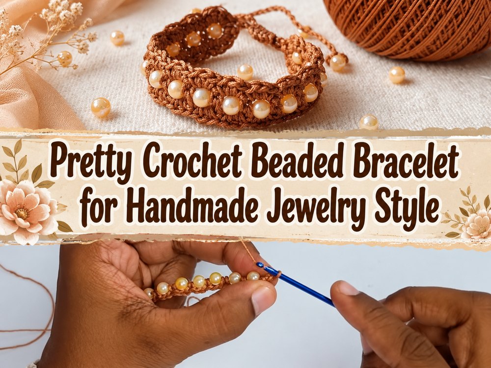 Pretty Crochet Beaded Bracelet for Handmade Jewelry Style