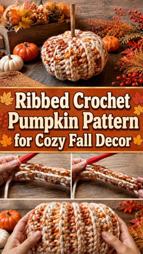 Ribbed Crochet Pumpkin Pattern for Cozy Fall Decor