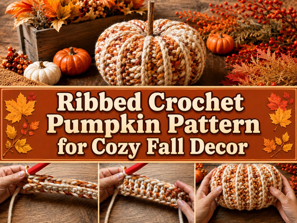 Ribbed Crochet Pumpkin Pattern for Cozy Fall Decor