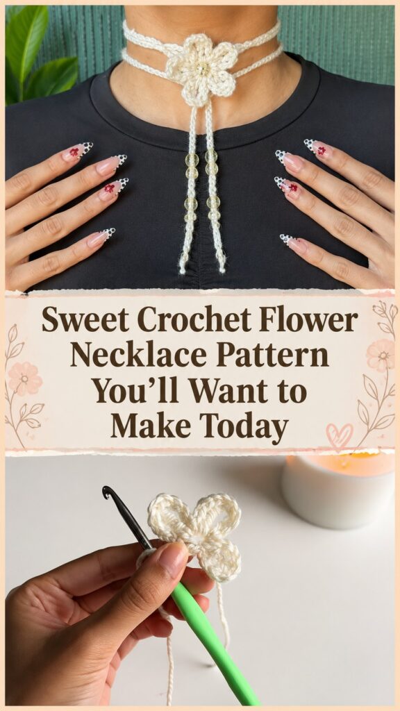 Sweet Crochet Flower Necklace Pattern You’ll Want to Make Today