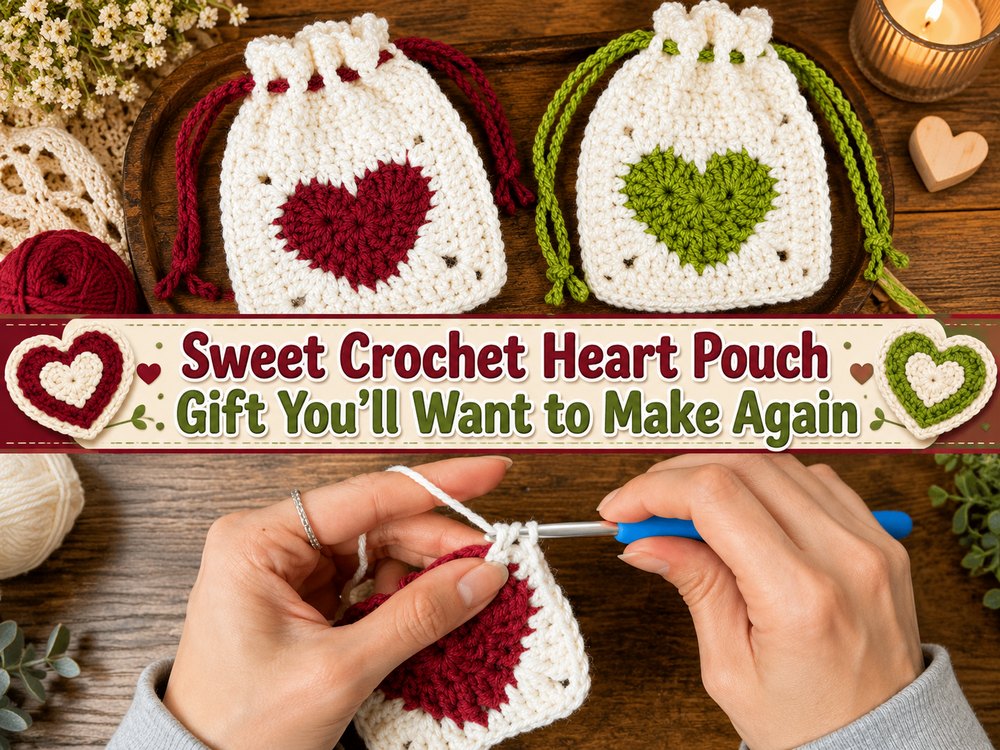 Sweet Crochet Heart Pouch Gift You’ll Want to Make Again