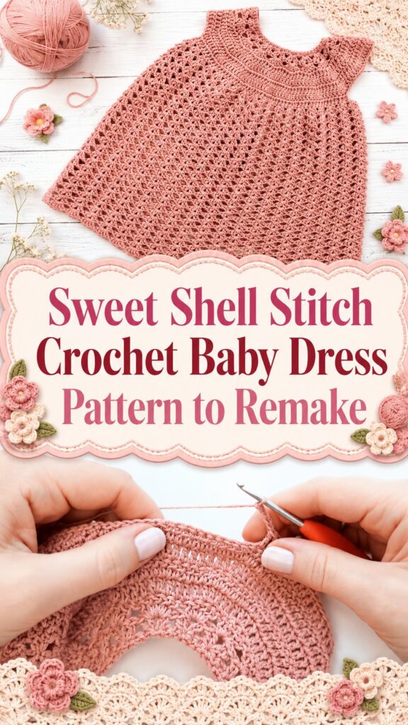Sweet Shell Stitch Crochet Baby Dress Pattern to Remake
