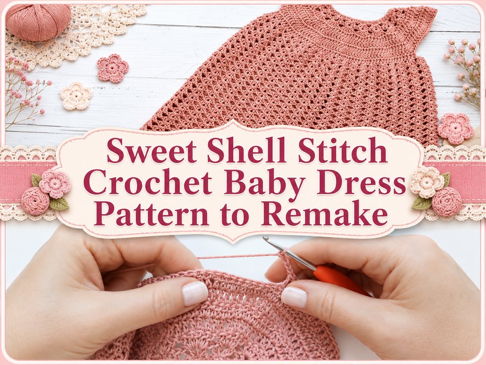 Sweet Shell Stitch Crochet Baby Dress Pattern to Remake