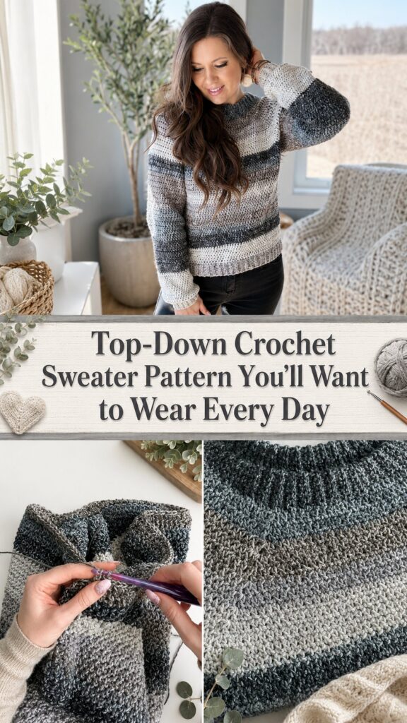 Top-Down Crochet Sweater Pattern You’ll Want to Wear Every Day