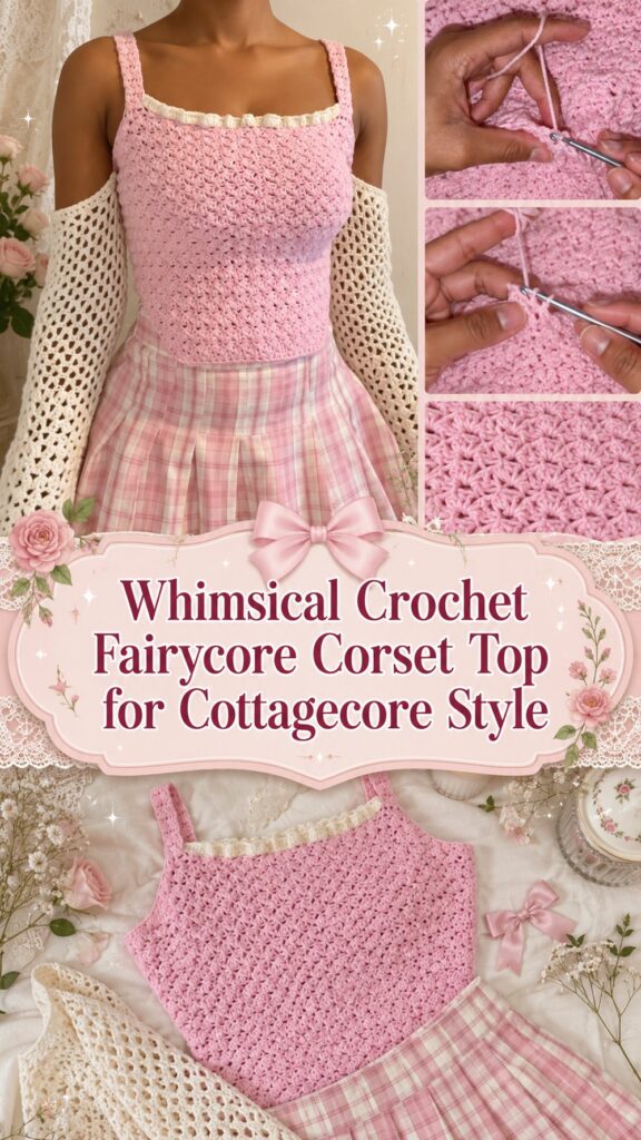 Whimsical Crochet Fairycore Corset Top for Cottagecore Style