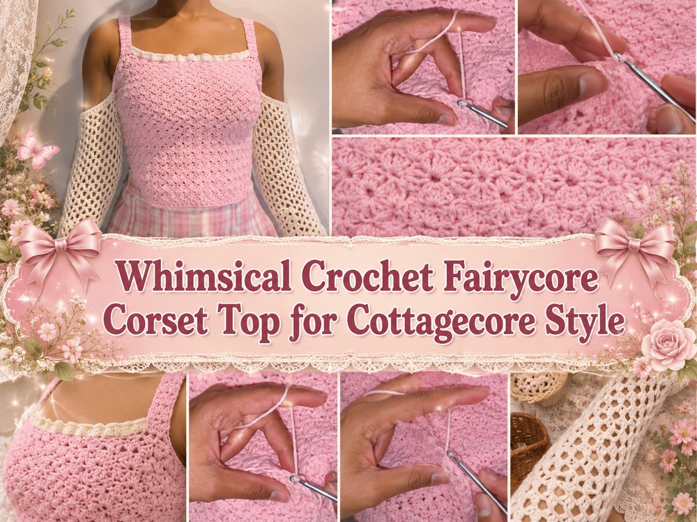 Whimsical Crochet Fairycore Corset Top for Cottagecore Style
