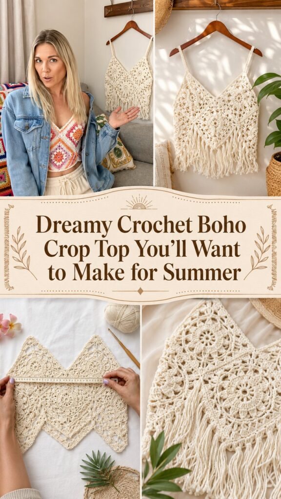 Dreamy Crochet Boho Crop Top You’ll Want to Make for Summer